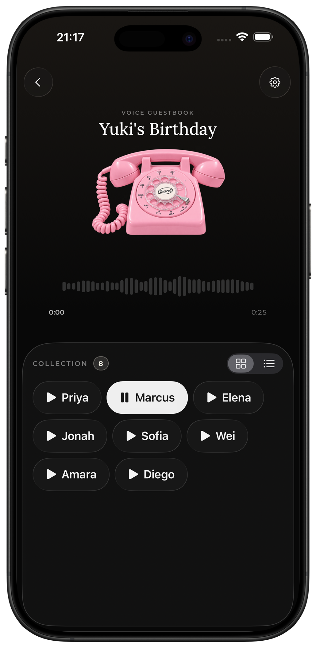 Example of a QR invitation flow for a shared event camera